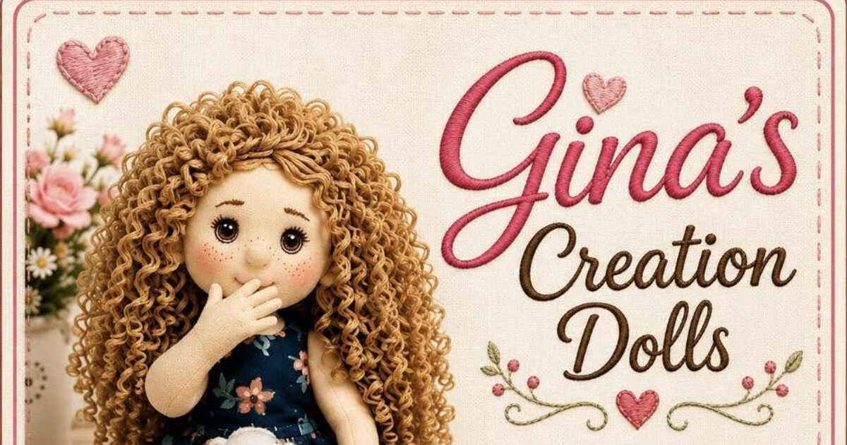 Handmade doll featured on Gina’s Creation Dolls website